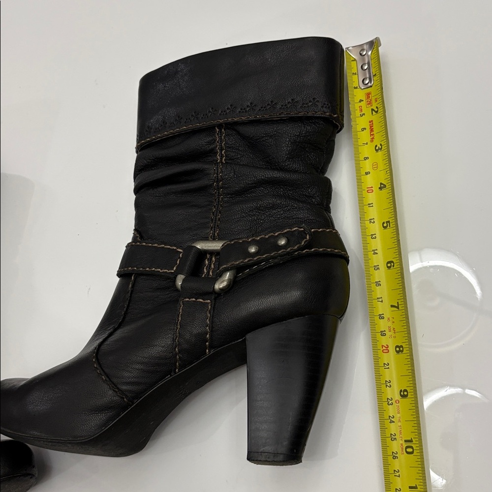 FOSSIL Black Leather BOOTS size 8.5 in boot bag - Picture 12 of 16